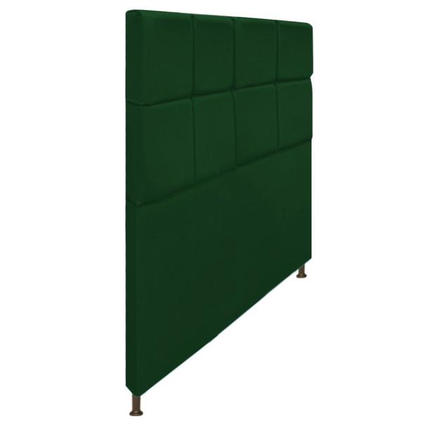 Imagem de Cabeceira Estofada Damares 140 cm para Cama Casal com Botonê  Suede Verde