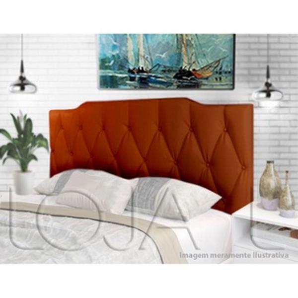 Imagem de Cabeceira Estofada de Cama Box Casal 140 x 55 cm Nicole Laranja Suede