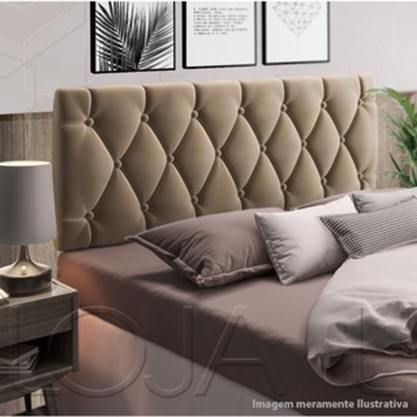 Cabeceira Estofada de Cama Box Casal 140 x 55 cm Paris Bege - MagL Cabeceira Estofada de Cama Box Casal 140 x 55 cm Paris Bege - MagL