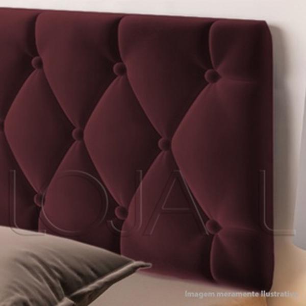 Imagem de Cabeceira Estofada de Cama Box Casal 140 x 55 cm Paris Vinho