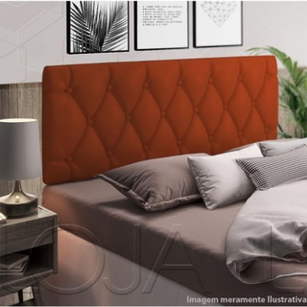 Imagem de Cabeceira Estofada de Cama Box Casal 160 cm Paris Laranja - MagL