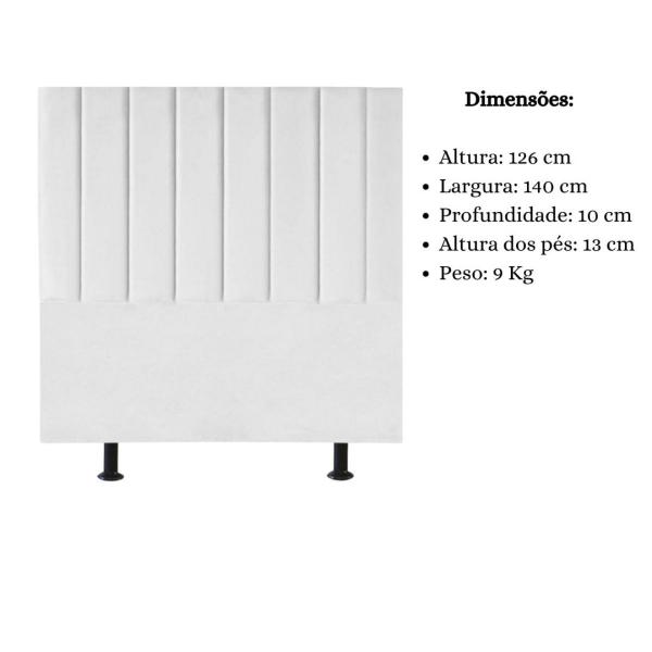 Imagem de Cabeceira Estofada de Cama Casal Box 140 cm Carla material sintético