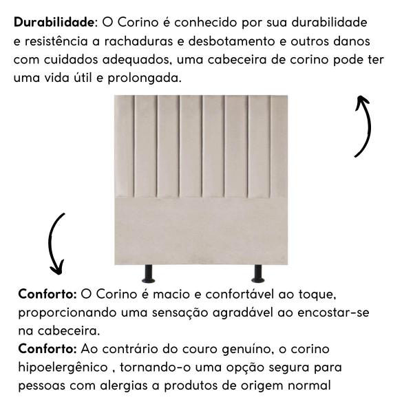 Imagem de Cabeceira Estofada de Cama Casal King 195 cm Laura material sintético