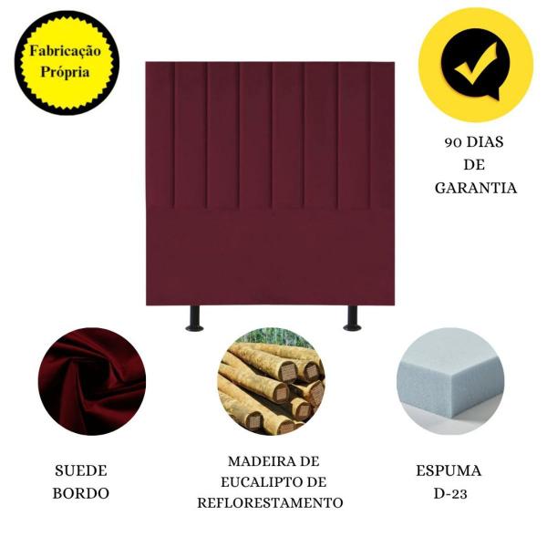 Imagem de Cabeceira Estofada de Cama Solteiro Box 100 cm Carolina Suede E Frame