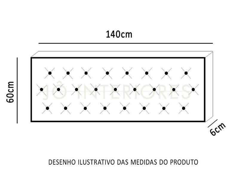 Imagem de Cabeceira Estofada de Casal Cor Marrom Chocolate 1,40mx60cm - Capitonê