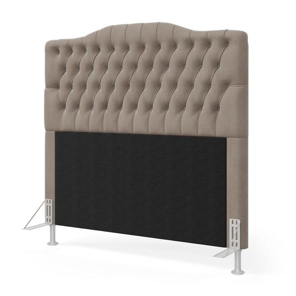 Imagem de Cabeceira Estofada Decorativa Pollux 140 para Cama de Casal Sued Capuccino Aradecor