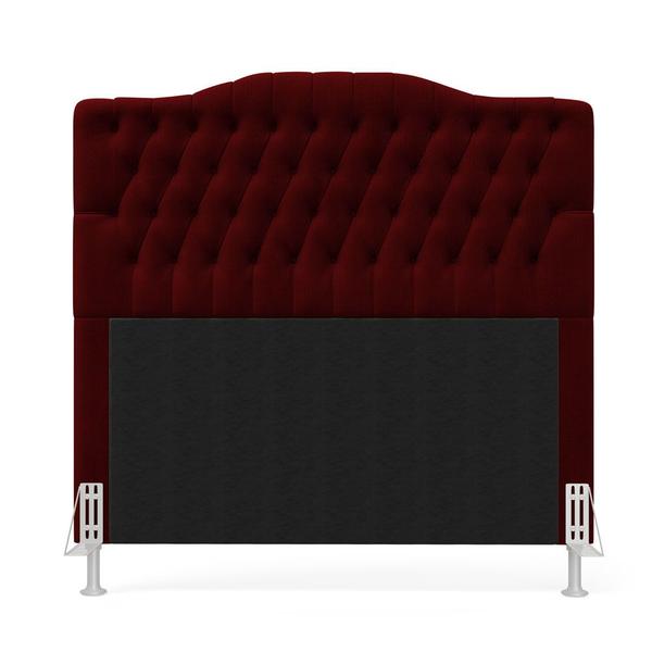 Imagem de Cabeceira Estofada Decorativa Pollux 140 para Cama de Casal Sued Vermelho Aradecor