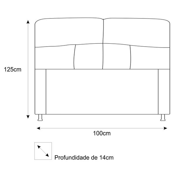 Imagem de Cabeceira Estofada Donna 100 cm para Cama Solteiro Suede Amarelo - KDAcanto Móveis