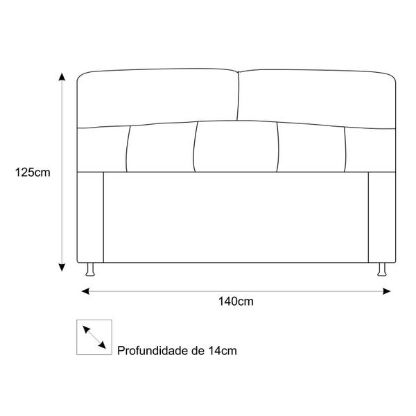 Imagem de Cabeceira Estofada Donna 140 cm para Cama Casal  Suede Cinza