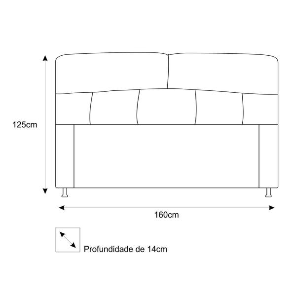 Imagem de Cabeceira Estofada Donna 160 cm Queen Size Suede Cinza - KDAcanto Móveis