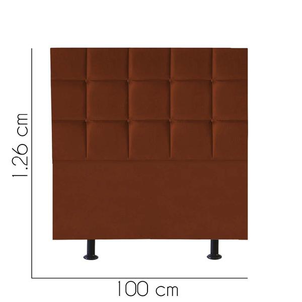 Imagem de Cabeceira Estofada Espanha 100cm Solteiro Para Cama Box Quarto Suede Terracota Telha - Ahazzo Móveis