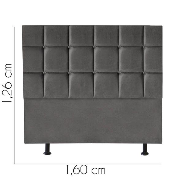 Imagem de Cabeceira Estofada Espanha 160cm Queen Size Para Cama Box Quarto Tecido Sintético Cinza - Ahz Móveis