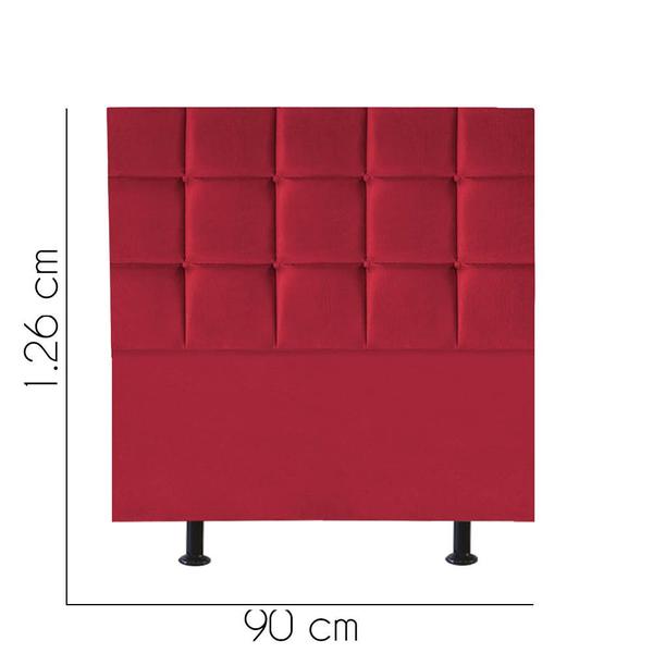 Imagem de Cabeceira Estofada Espanha 90cm Solteiro Para Cama Box Quarto Suede Vermelho - Ahazzo Móveis