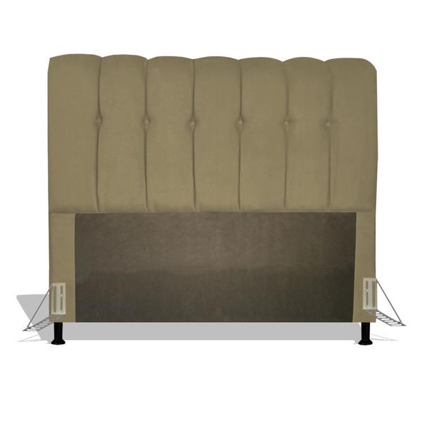 Imagem de Cabeceira Estofada Florença 195 cm Para Cama Box Quarto King Size Luxo MV Estofados Suede Bege