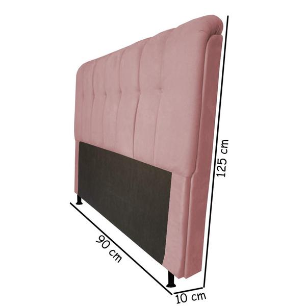 Imagem de Cabeceira Estofada Florença 90 cm Para Cama Box Quarto Solteiro Luxo Suede Rose