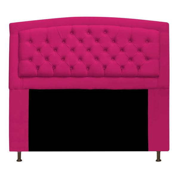 Imagem de Cabeceira Estofada Geovana 140 cm para Cama Casal Com Capitonê  Suede Pink - Damaffê Móveis