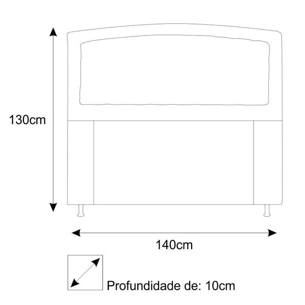 Imagem de Cabeceira Estofada Geovana 140cm Casal Capitonê Tecido Sintético Marrom - KDAcanto Móveis