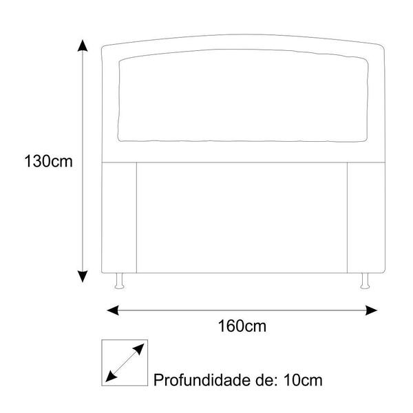 Imagem de Cabeceira Estofada Geovana 160cm Queen Size Capitonê material sintético Bege - Damaffê Móveis