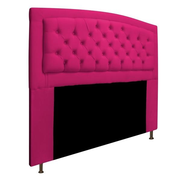 Imagem de Cabeceira Estofada Geovana 195cm para Cama King Size Capitonê material sintético Pink