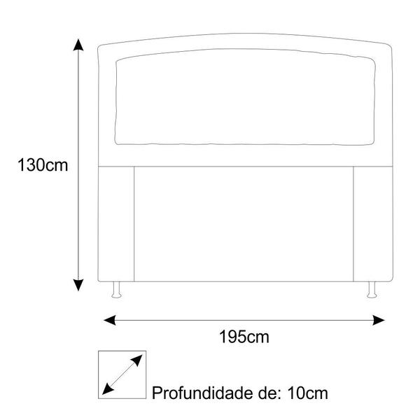 Imagem de Cabeceira Estofada Geovana 195cm para Cama King Size Capitonê material sintético Preto