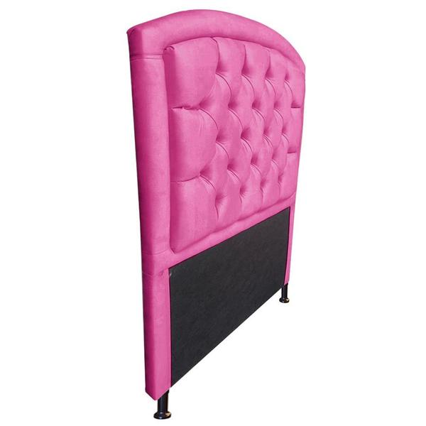 Imagem de Cabeceira Estofada Geovana com Capitonê para Cama Box Solteiro 90cm Tecido Sintético Pink