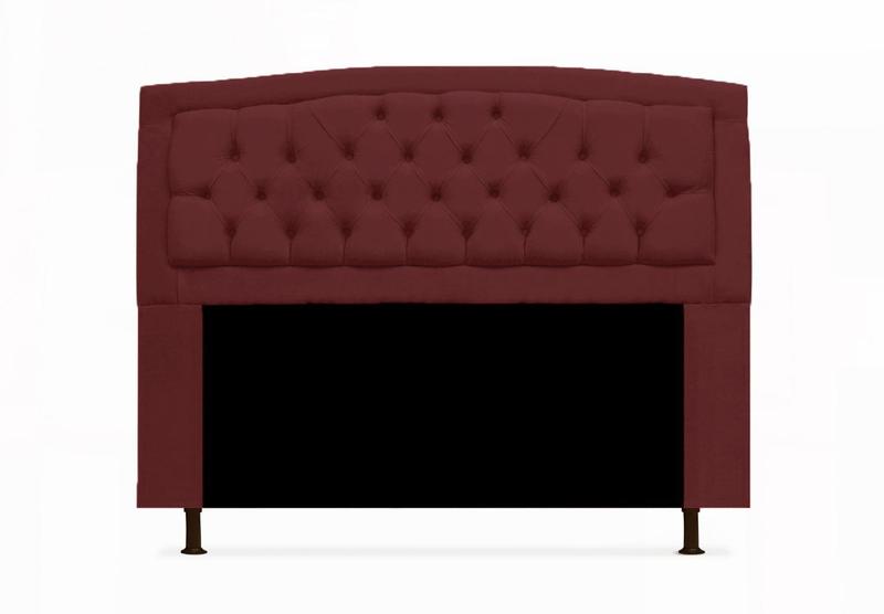 Imagem de Cabeceira Estofada Geovana Para Cama Box King 195 cm Suede Vermelho Bordo - DL Decor