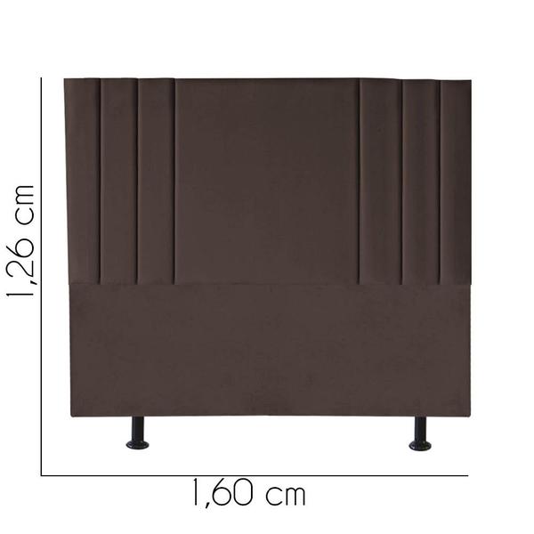 Imagem de Cabeceira Estofada Grécia 160 cm Queen Size Quarto para Cama Box material sintético Marrom - Damaffê Móveis