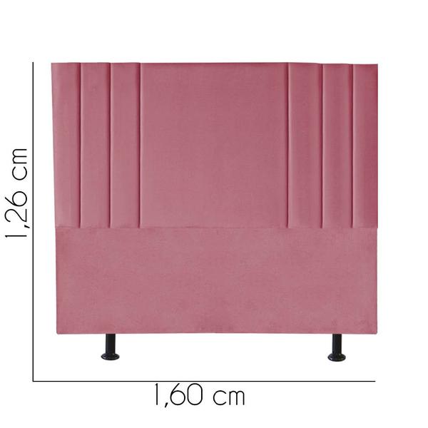 Imagem de Cabeceira Estofada Grécia 160CM Queen material sintético Rosa - D A DECOR