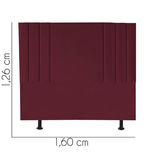 Imagem de Cabeceira Estofada Grécia 160CM Queen Suede Bordo - D A DECOR