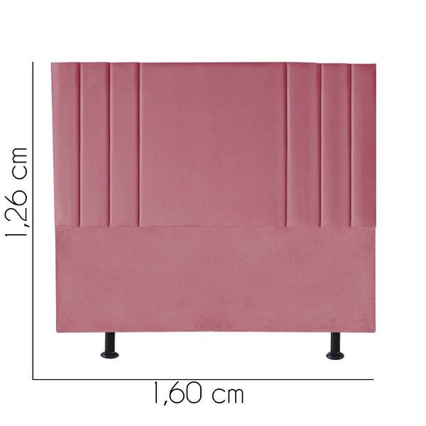 Imagem de Cabeceira Estofada Grécia 160CM Queen Suede Rosa - D A DECOR