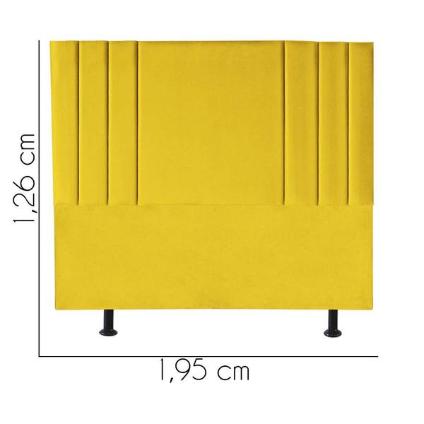 Imagem de Cabeceira Estofada Grécia 195CM King Suede Amarelo - D A DECOR