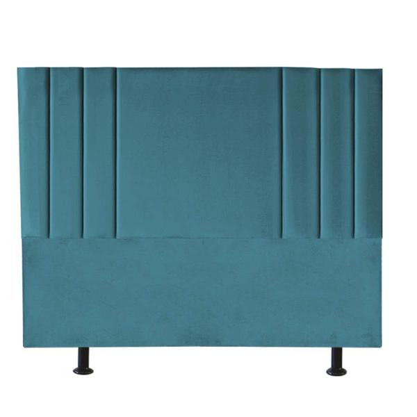 Imagem de Cabeceira Estofada Grécia 195CM King Suede Azul Turquesa - D A DECOR