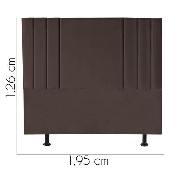 Imagem de Cabeceira Estofada Grécia 195CM King Suede Marrom - D A DECOR