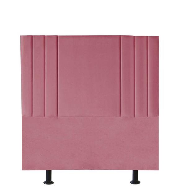 Imagem de Cabeceira Estofada Grécia 90 cm Solteiro Quarto para Cama Box Suede Rosa Bebê - Damaffê Móveis