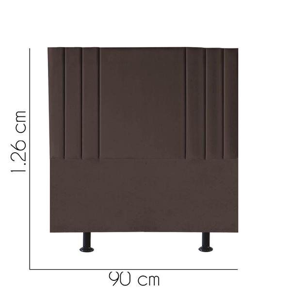 Imagem de Cabeceira Estofada Grécia 90CM Solteiro Suede Marrom - D A DECOR