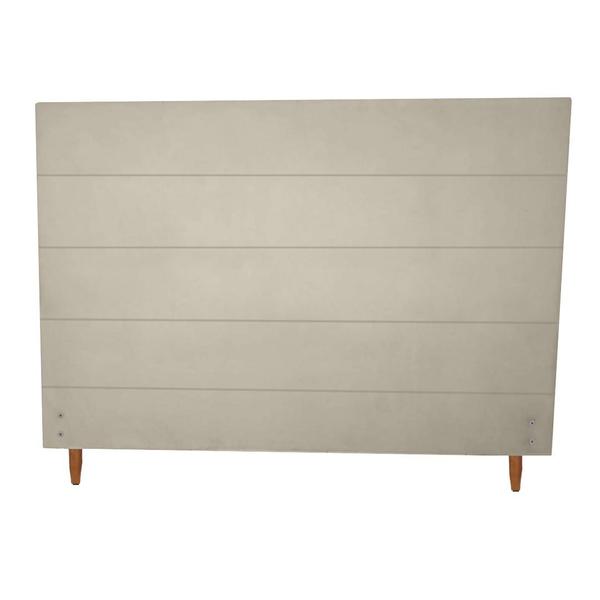 Imagem de Cabeceira Estofada Helena para Cama Box de Casal Suede Bege 138cm JBF