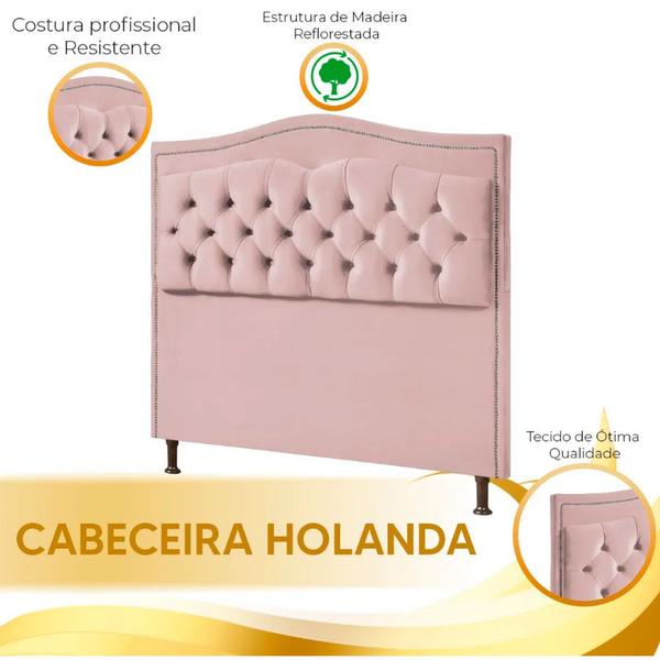 Imagem de Cabeceira Estofada Holanda 0,90 Solteiro 2.0 Veludo Shop das Cabeceiras