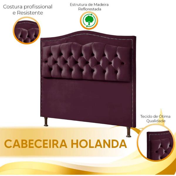 Imagem de Cabeceira Estofada Holanda 0,90 Solteiro 2.0 Veludo Shop das Cabeceiras