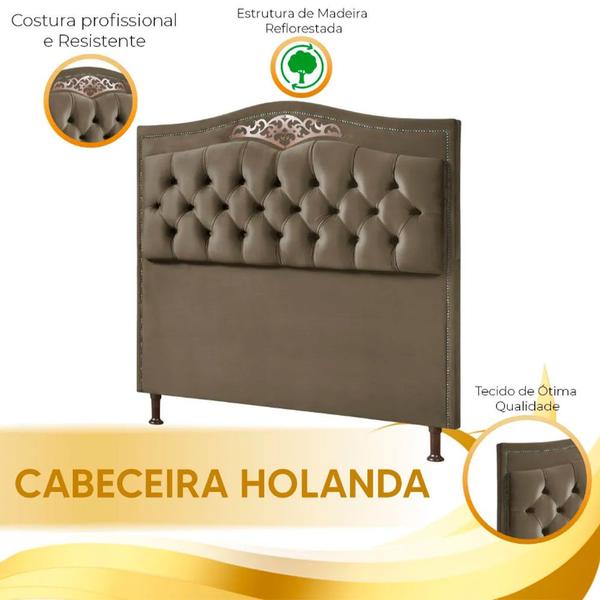 Imagem de Cabeceira Estofada Holanda 1,60 Queen Veludo Star Confort