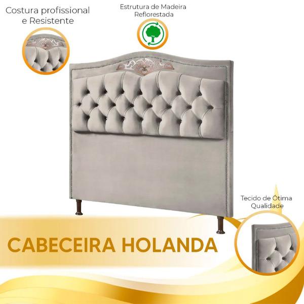 Imagem de Cabeceira Estofada Holanda 1,60 Queen Veludo Star Confort