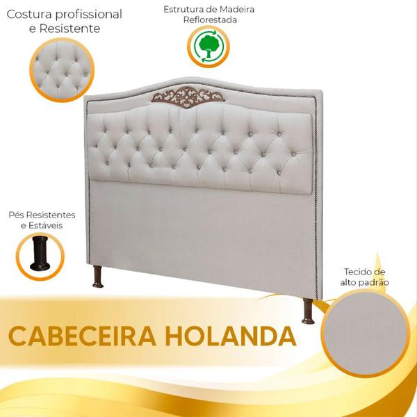 Imagem de Cabeceira Estofada Holanda 1,95 King Size Linho Star Confort