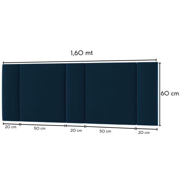 Imagem de Cabeceira Estofada Iluminação LED Cama Queen Size 160 cm