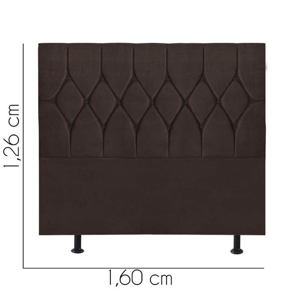 Imagem de Cabeceira Estofada Istambul Capitonê 160 cm Queen Size Quarto para Cama Box Suede Marrom - Damaffê Móveis