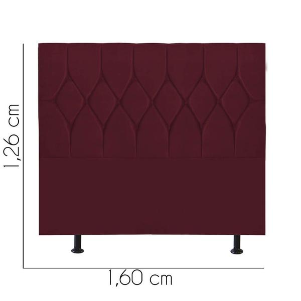 Imagem de Cabeceira Estofada Istambul Capitonê 160cm Queen Size Box Quarto Suede Bordô - Gat Magazine