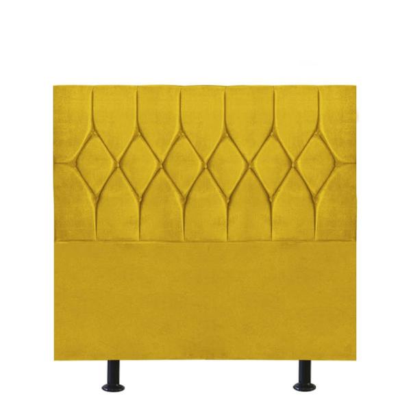 Imagem de Cabeceira Estofada Istambul Capitonê 90cm Solteiro Box Quarto material sintético Amarelo - Gat Magazine