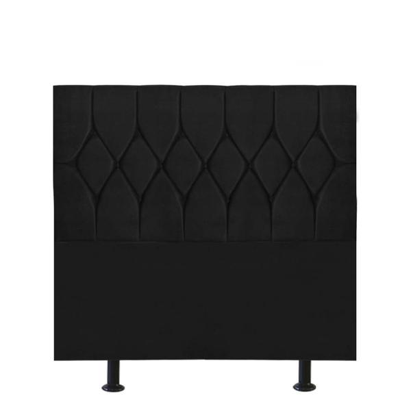 Imagem de Cabeceira Estofada Istambul Capitonê 90cm Solteiro Box Quarto Suede Preto - Gat Magazine