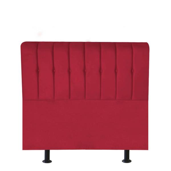 Imagem de Cabeceira Estofada Kiara 120cm Viúva Solteirão Para Cama Box Quarto Suede Vermelho - Ahz Móveis