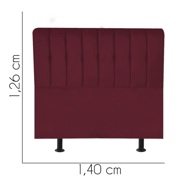 Imagem de Cabeceira Estofada Kiara 140cm Casal Box Quarto Suede Bordô - Gat Magazine