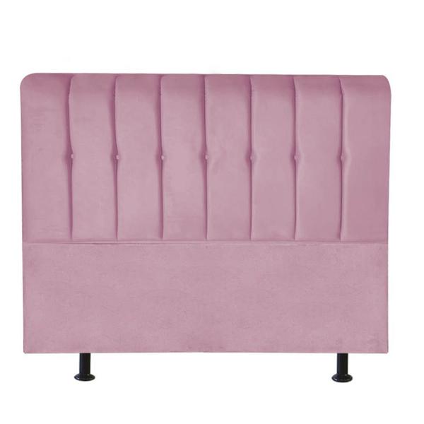 Imagem de Cabeceira Estofada Kiara 160 cm Queen Size Quarto para Cama Box Suede Rosa Bebê - Damaffê Móveis