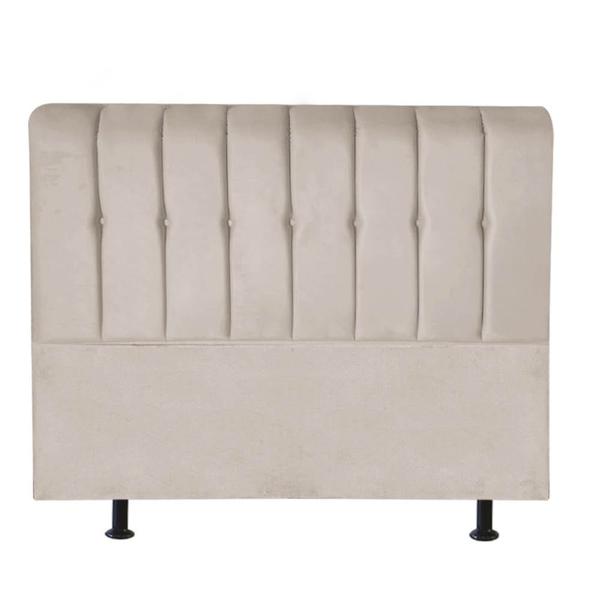 Imagem de Cabeceira Estofada Kiara 160cm Queen Size Para Cama Box Quarto Suede Bege - Ahazzo Móveis